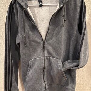 Adidas Gray Zip-Up Hoodie